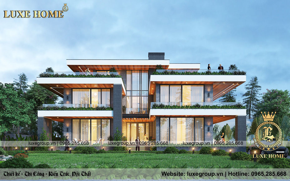 Mẫu biệt thự villa hiện đại 3 tầng tại Bình Phước– BT 300