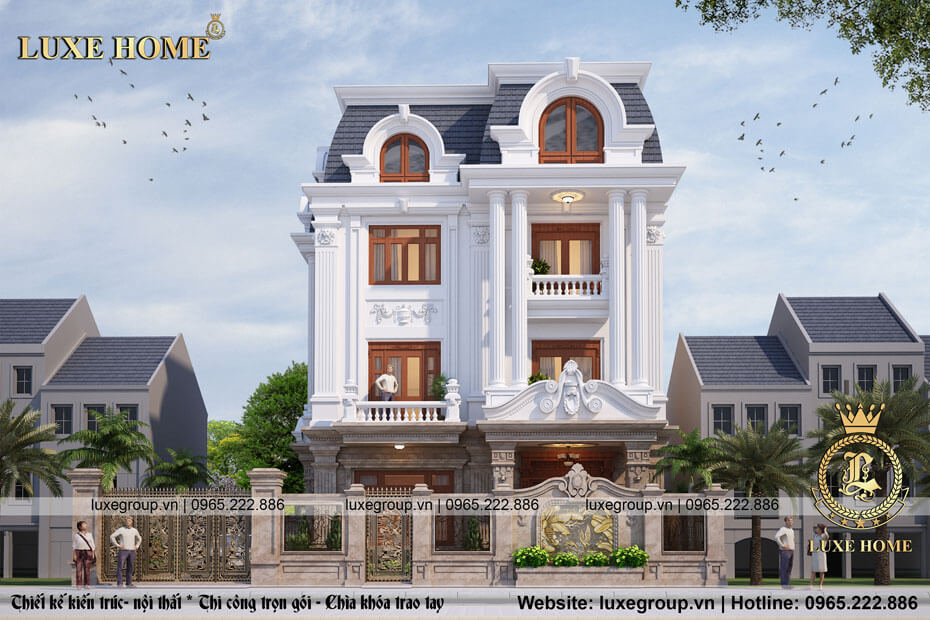 biệt thự tân cổ điển mái mansard